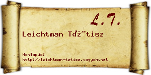 Leichtman Tétisz névjegykártya